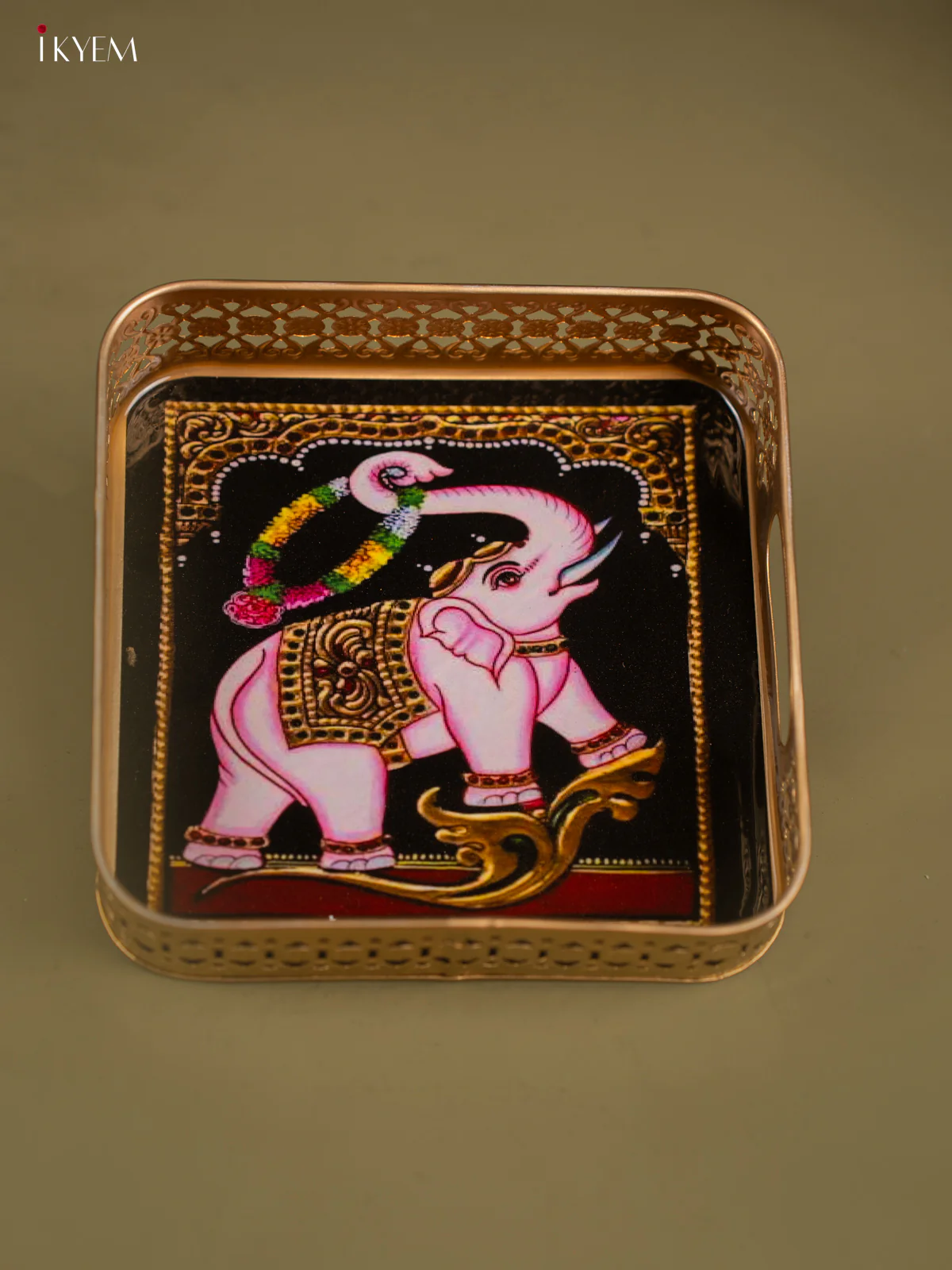 Metal Digital tray Square -Elephant - 8 Inch - KF24182 - Image 4