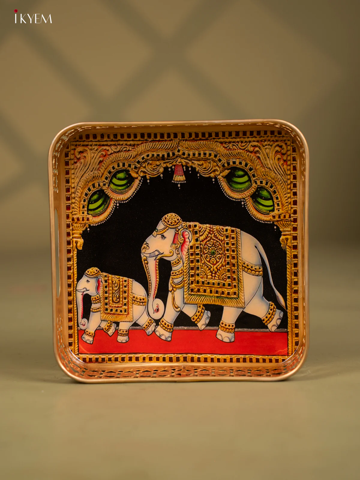 Metal Digital tray Square -Elephant - 8 Inch - KF24183