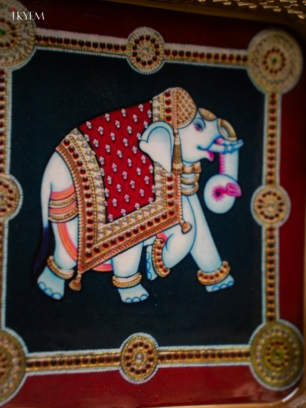 Metal Digital tray Square -Elephant - 8 Inch - KF24184 - Image 3