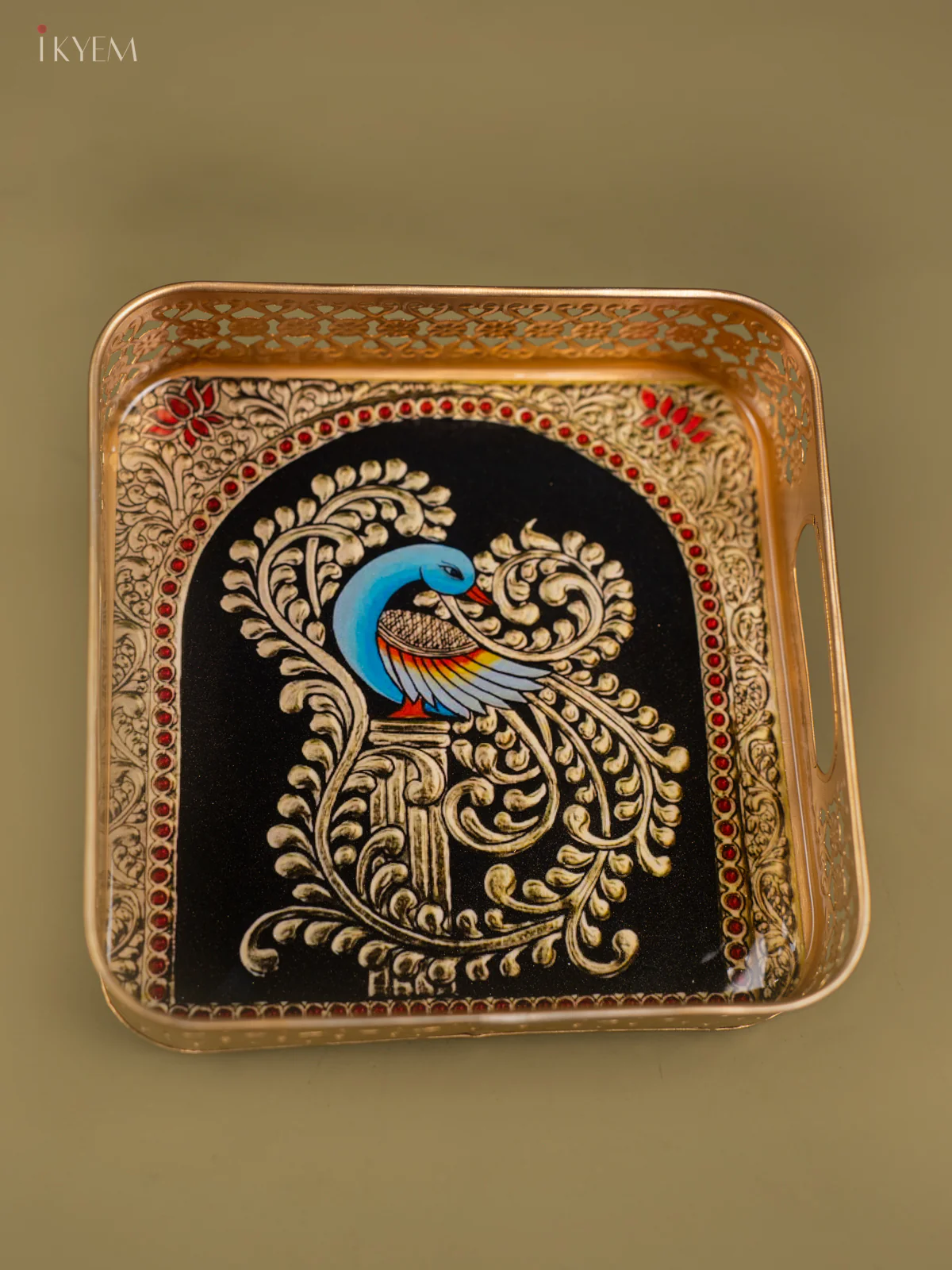 Metal Digital tray Square -Peacock - 8 Inch - KF24196 - Image 4
