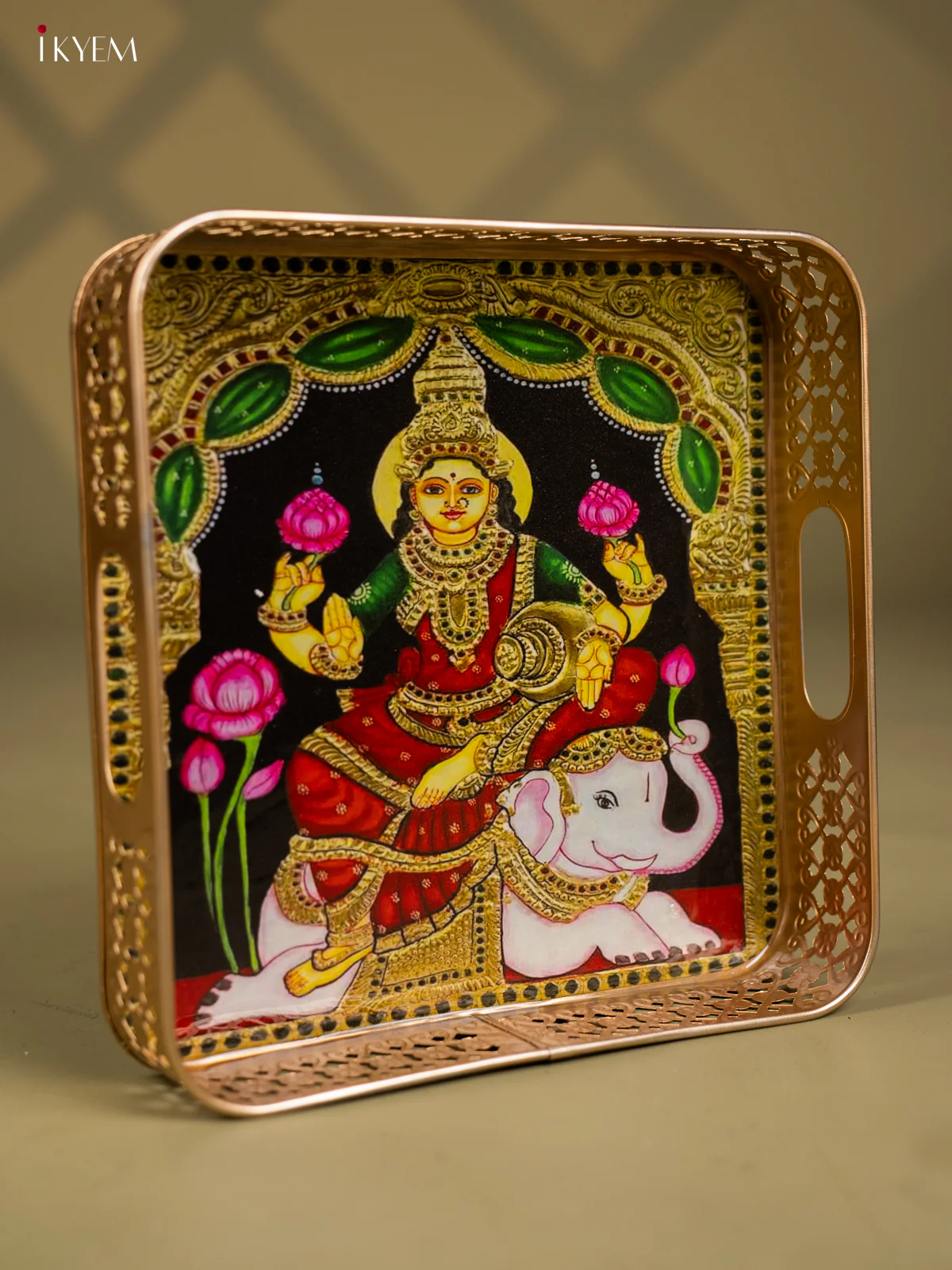 Metal Digital tray Square -Lakshmi - 10 Inch - KF25147 - Image 2