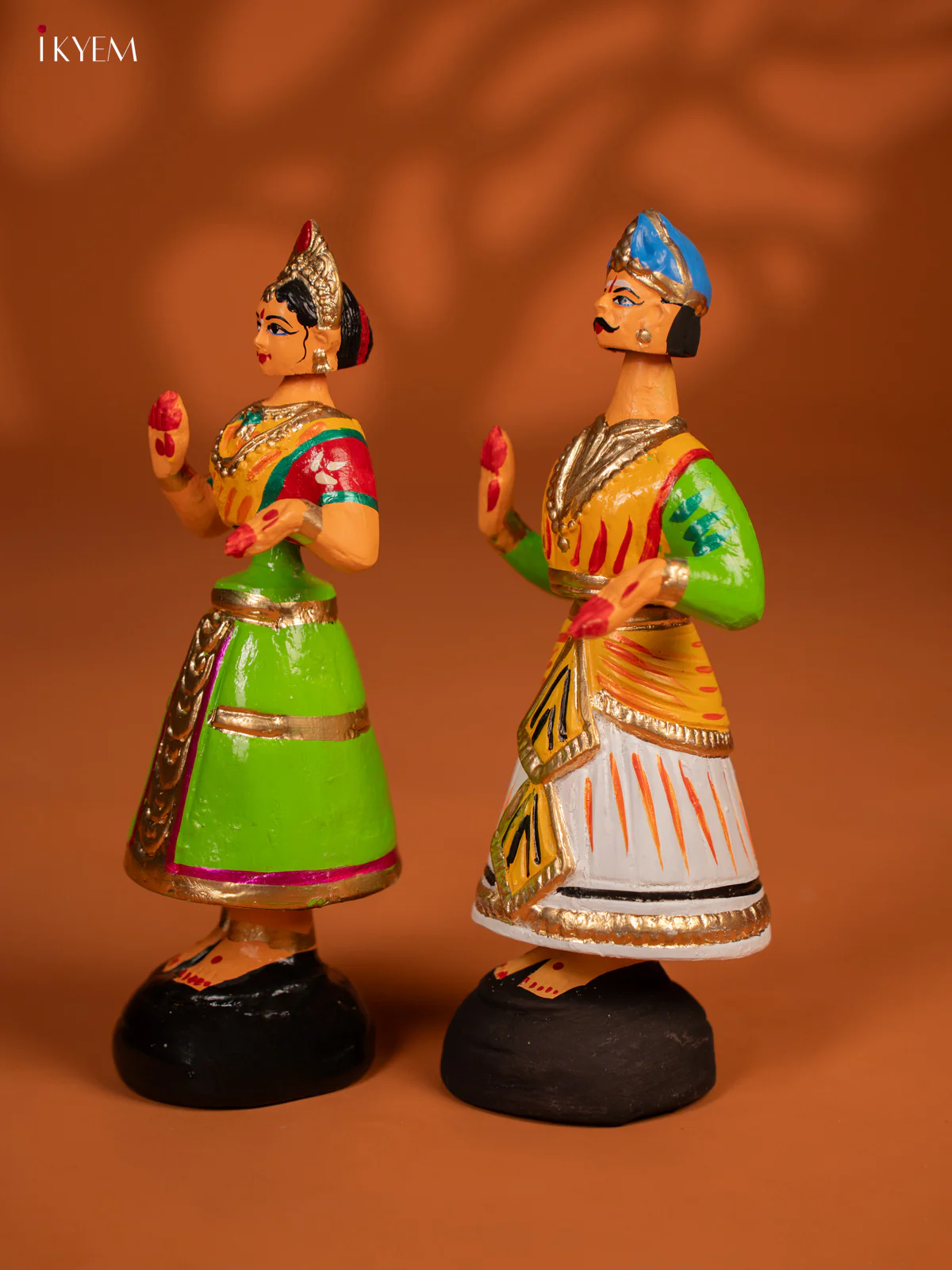 Thanjavur Dancing Doll - Couples - 9.5 Inch - Red & White - KF26111 - Image 3