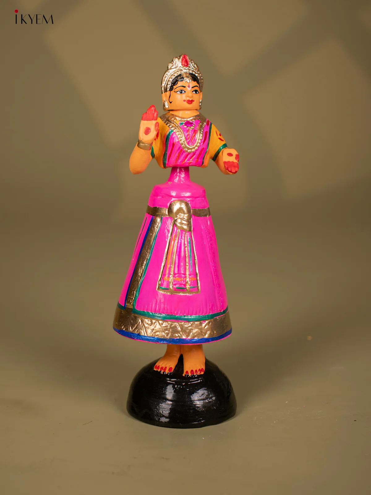 Thanjavur Dancing Doll - Couples - 13 Inch - Pink & Green - KF26114 - Image 3