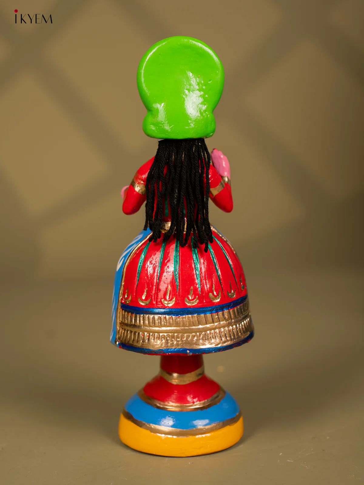 Thanjavur Dancing Doll - Kathakali - 12 Inch - Blue & Red - KF26119 - Image 5