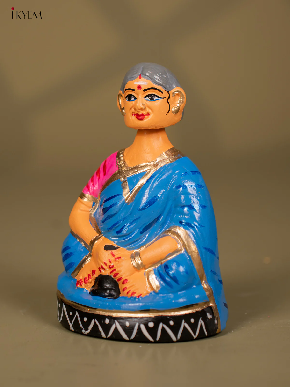 Thanjavur Dancing Doll - Couples - 7 Inch - Pink & Blue - KF26124 - Image 3