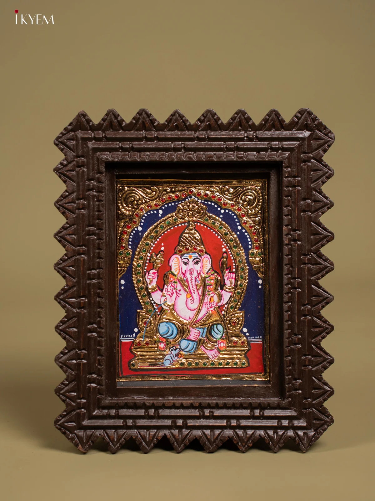 Ganesha Tanjore painting - Tanjore Painting (11x9) - Inch - KF26135