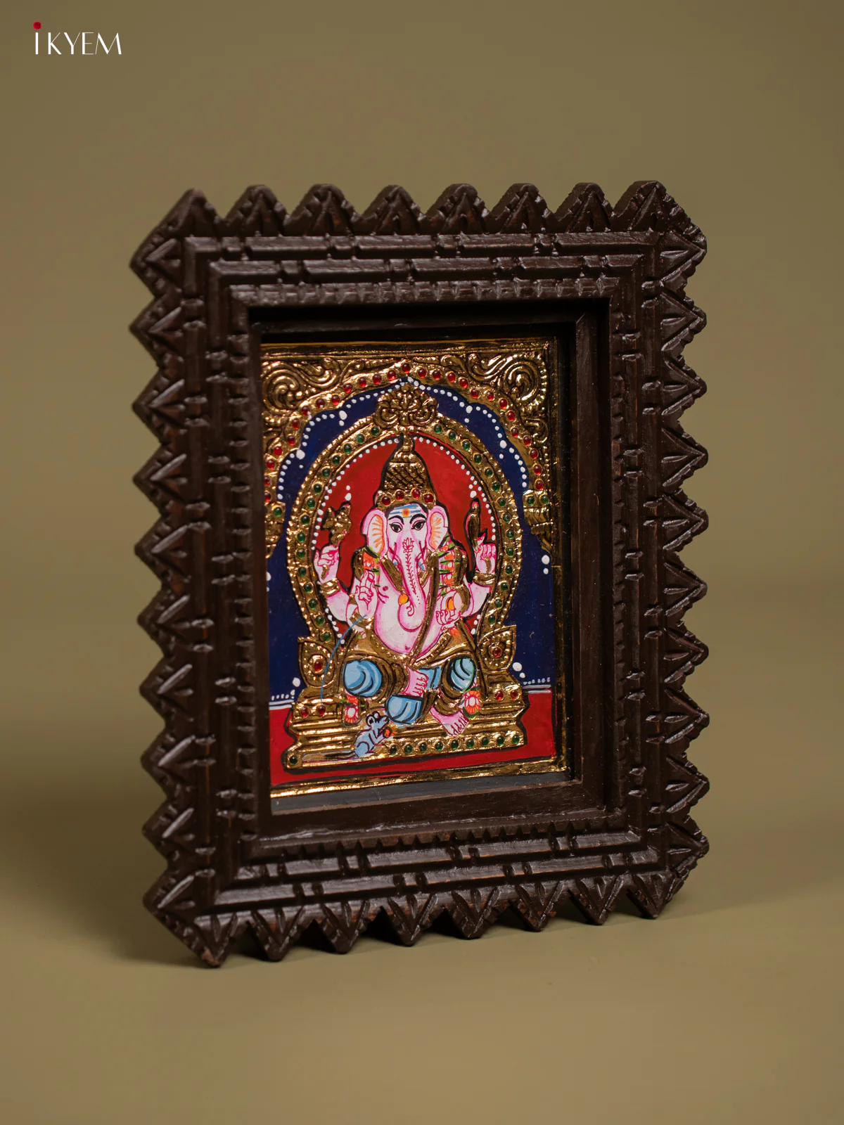 Ganesha Tanjore painting - Tanjore Painting (11x9) - Inch - KF26135 - Image 2