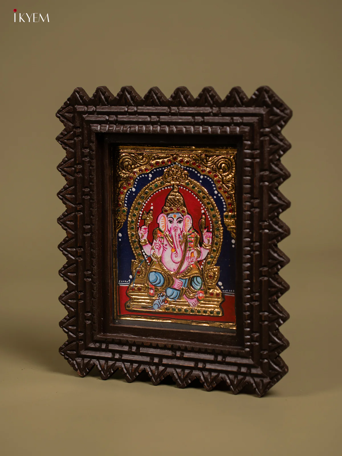 Ganesha Tanjore painting - Tanjore Painting (11x9) - Inch - KF26135 - Image 3