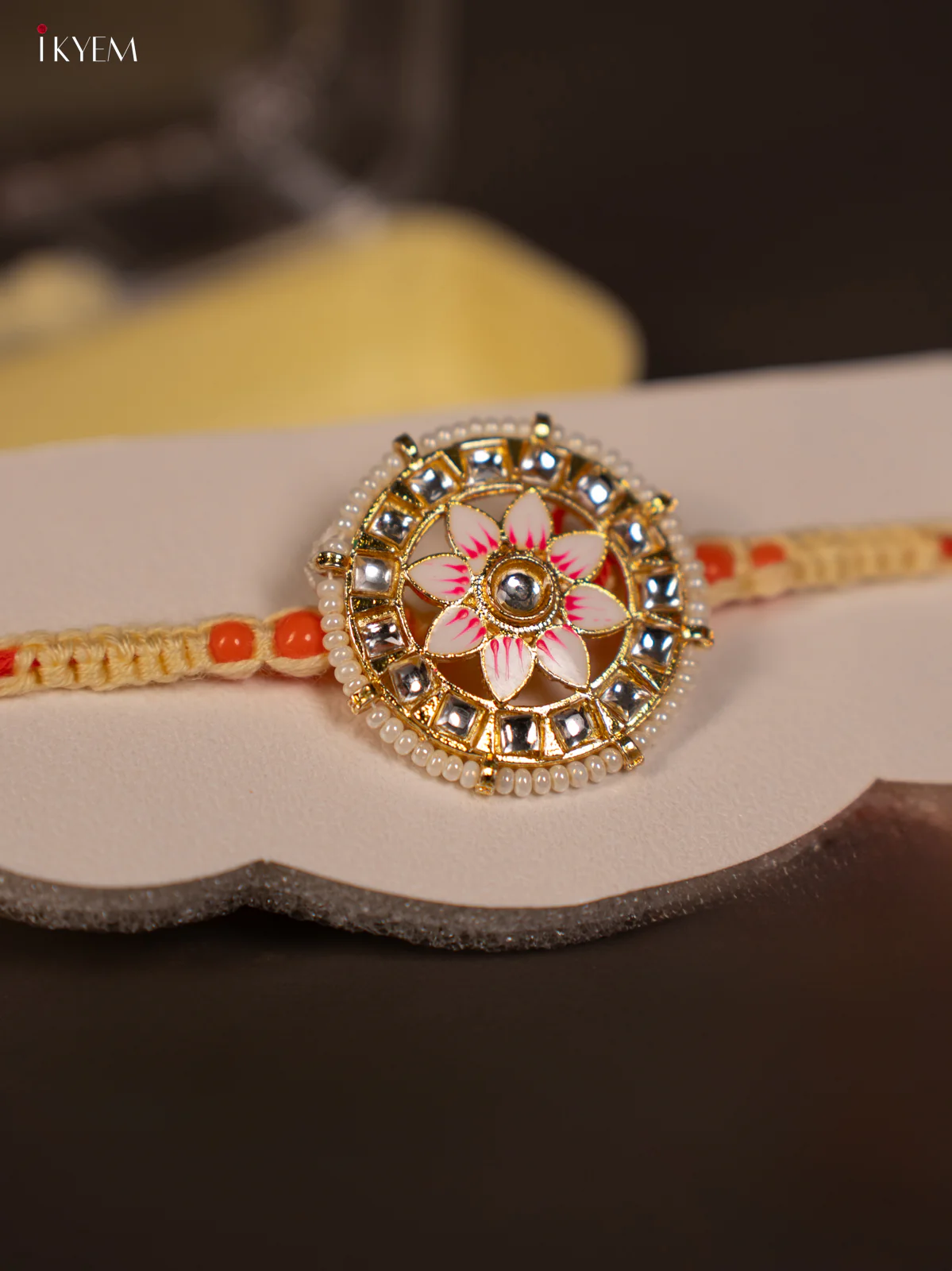 Rakhi - Meenakari Design - Pink - KF30130 - Image 3