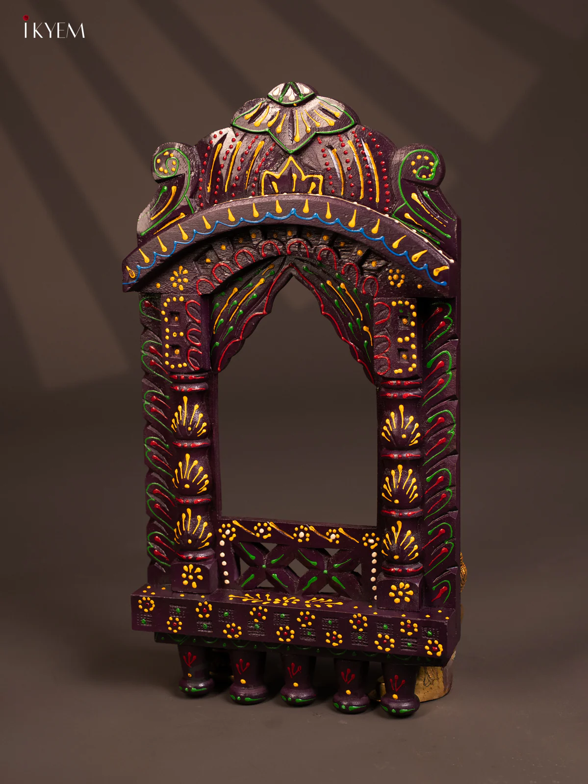 Hand Painted Wooden jharokha - Purple - KF30143 - Image 5