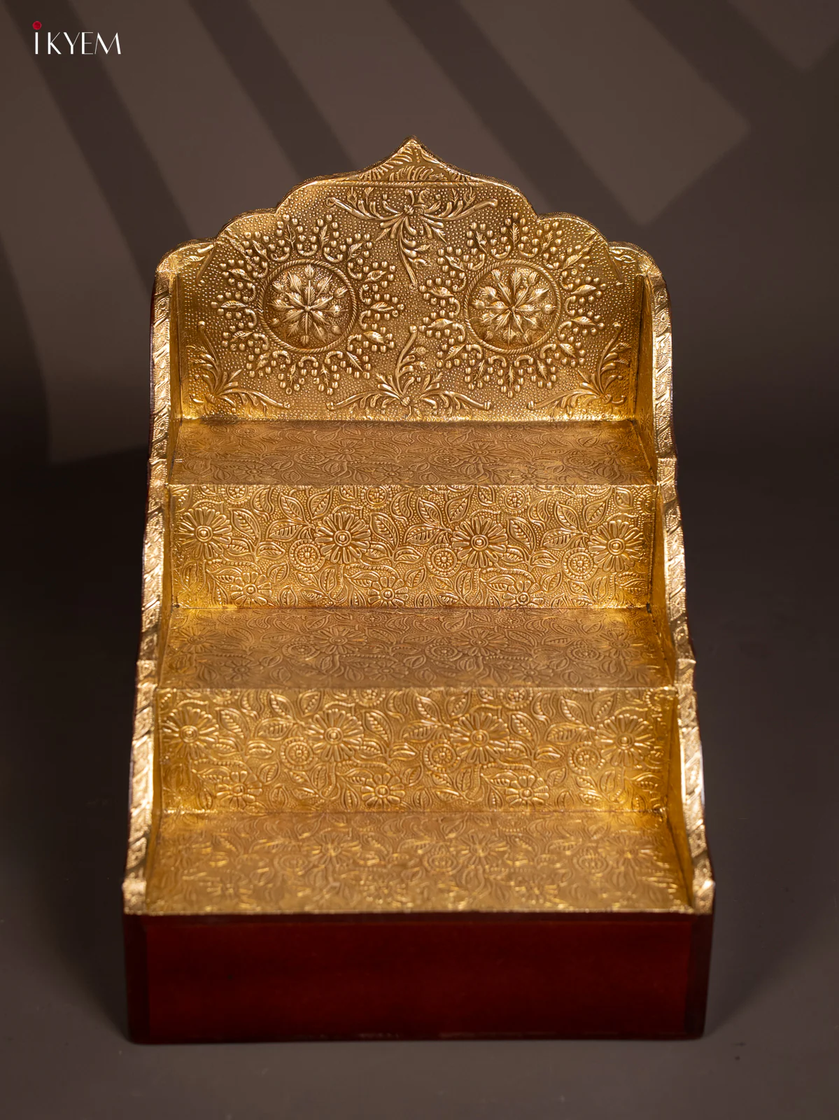 Brass Fitting Wooden 3-Step Golu Padi - 14 Inches - KG01125 - Image 4