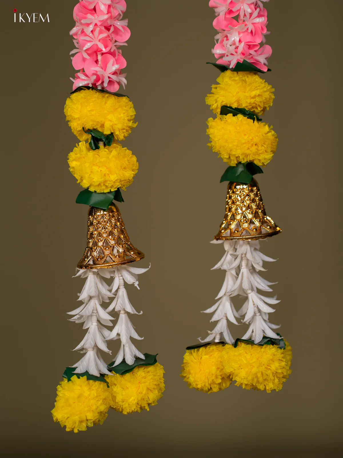 Artificial flowers Toran - light pink with yellow - 60 Inch - KG04111 - Image 4