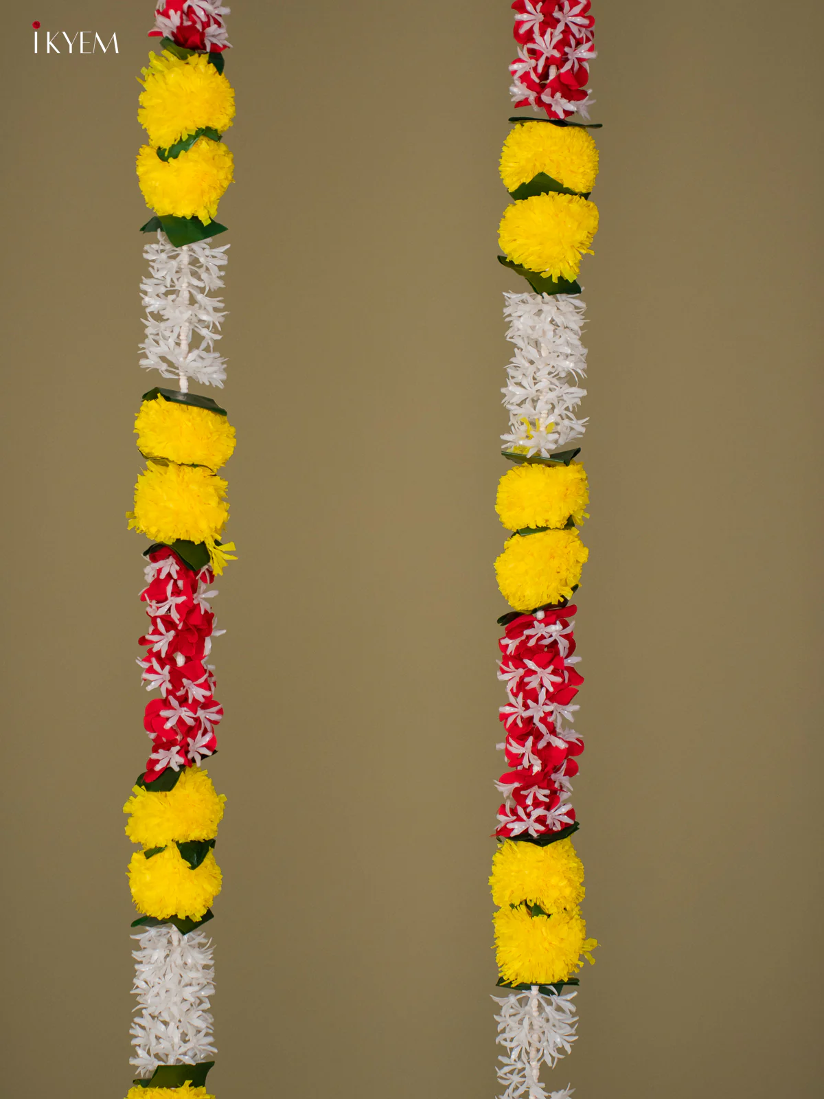 Artificial flowers Toran - red with yellow - 60 Inch - KG04113 - Image 2