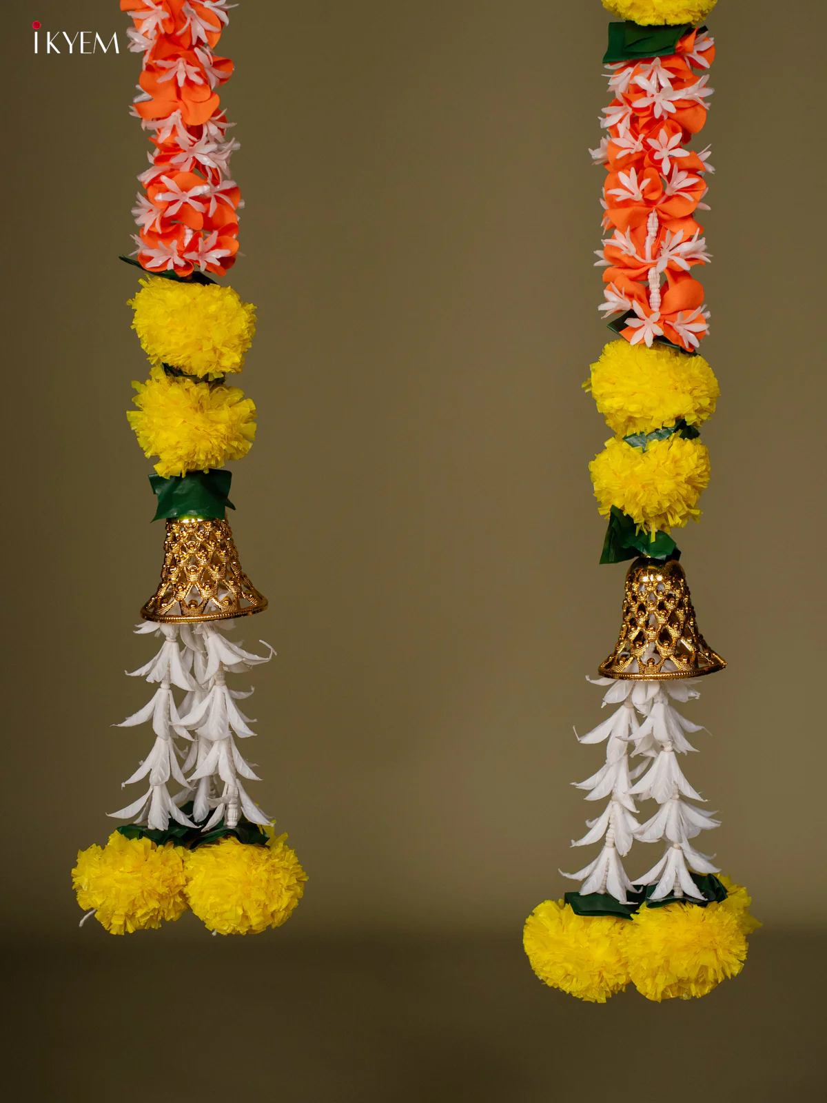 Artificial flowers Toran - orange with yellow - 60 Inch - KG04114 - Image 3