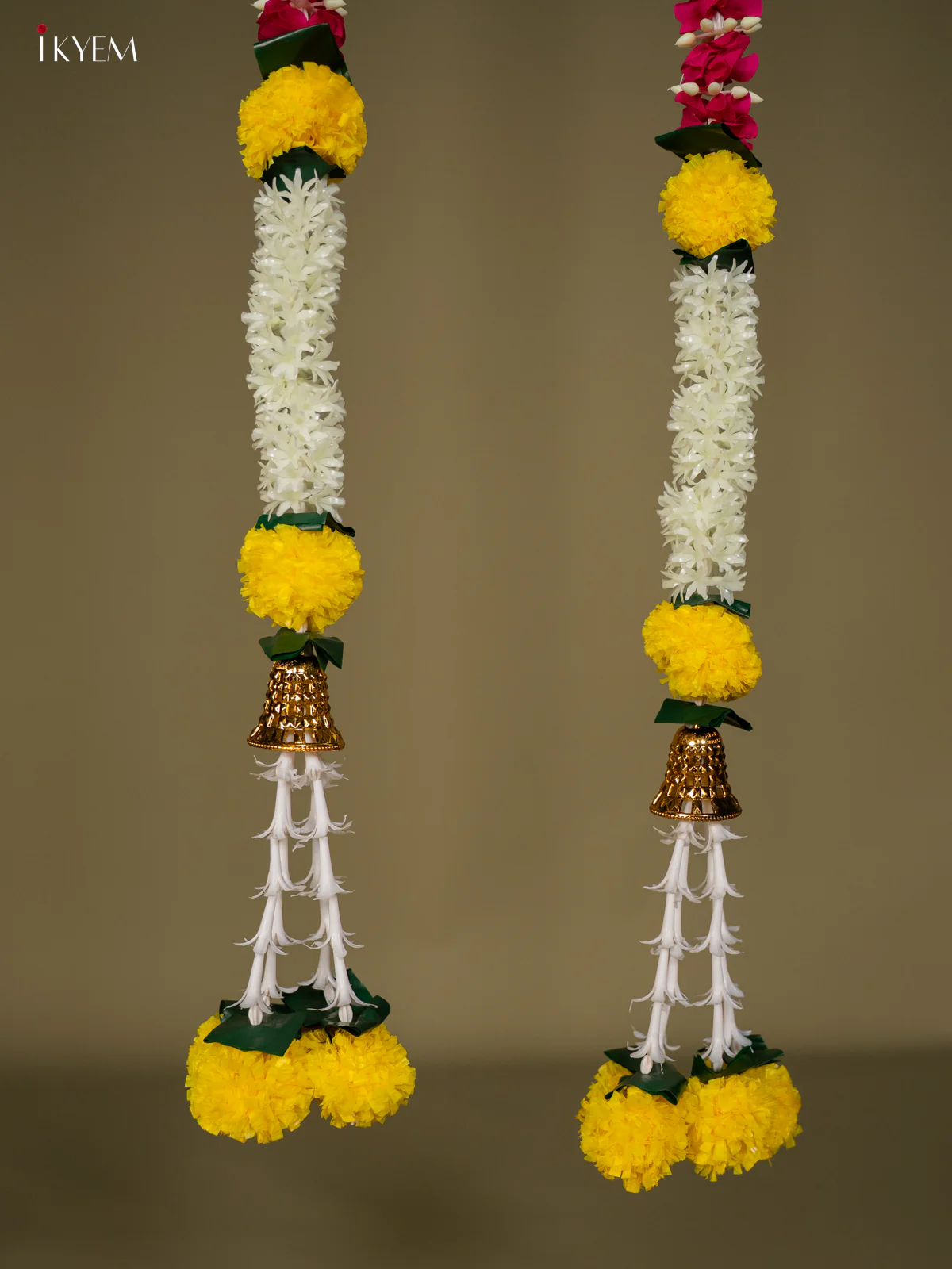 Artificial flowers Toran - red with yellow - 61 Inch - KG04116 - Image 4