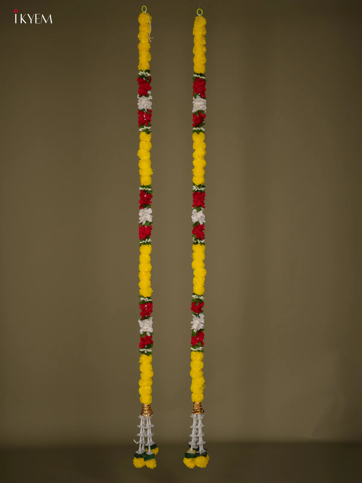 Artificial flowers Toran - red with yellow - 62 Inch - KG04122
