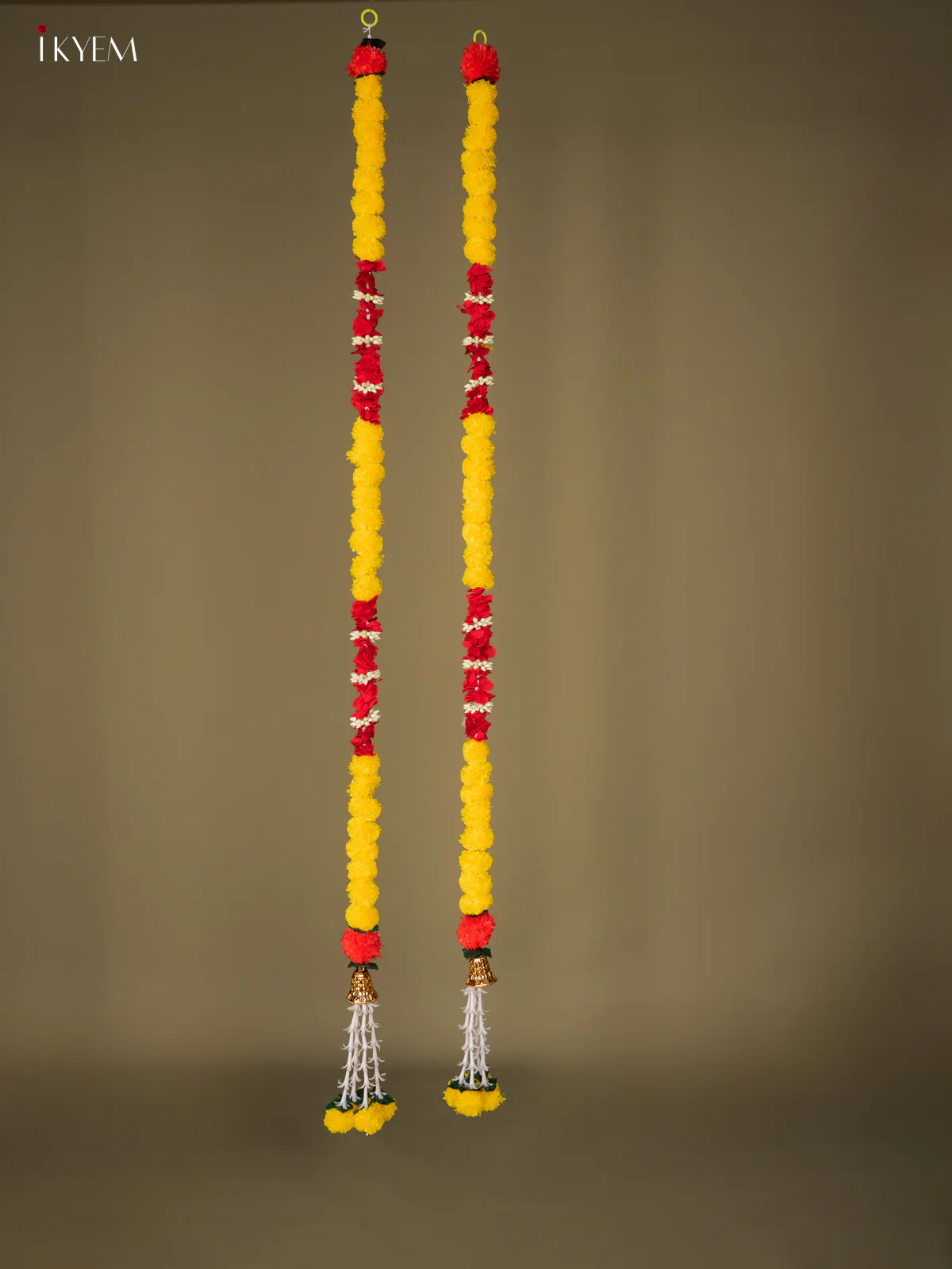 Artificial flowers Toran - red with yellow - 59 Inch - KG04123