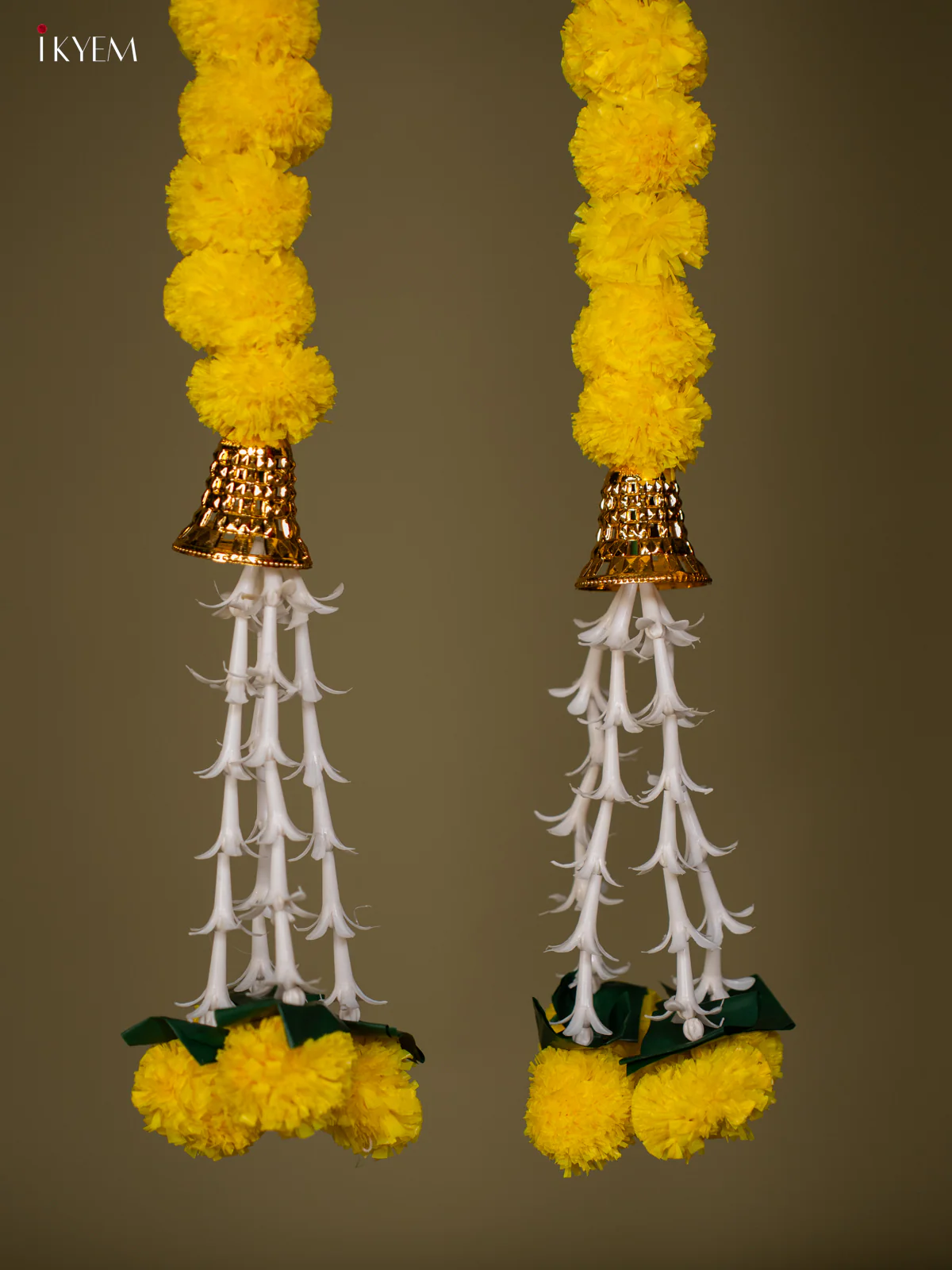 Artificial flowers Toran -light pink with yellow - 58 Inch - KG04126 - Image 4