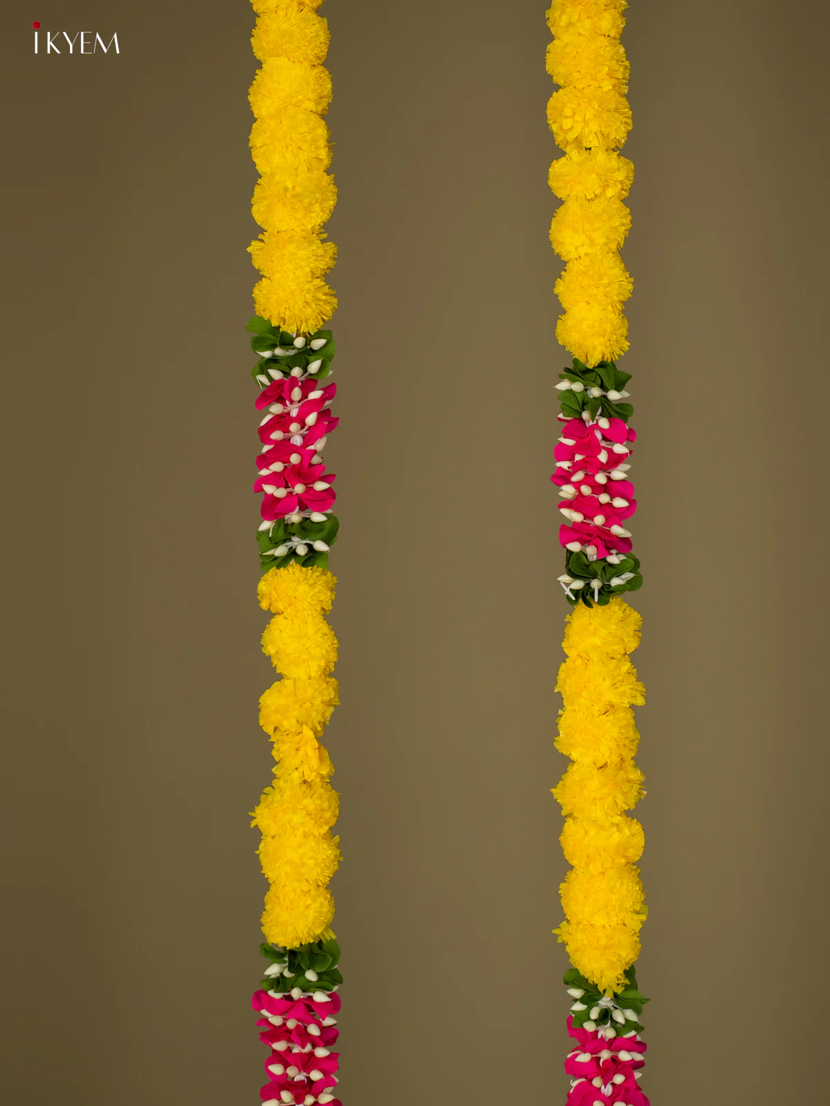 Artificial flowers Toran - Dark pink with yellow - 58 Inch - KG04127 - Image 2
