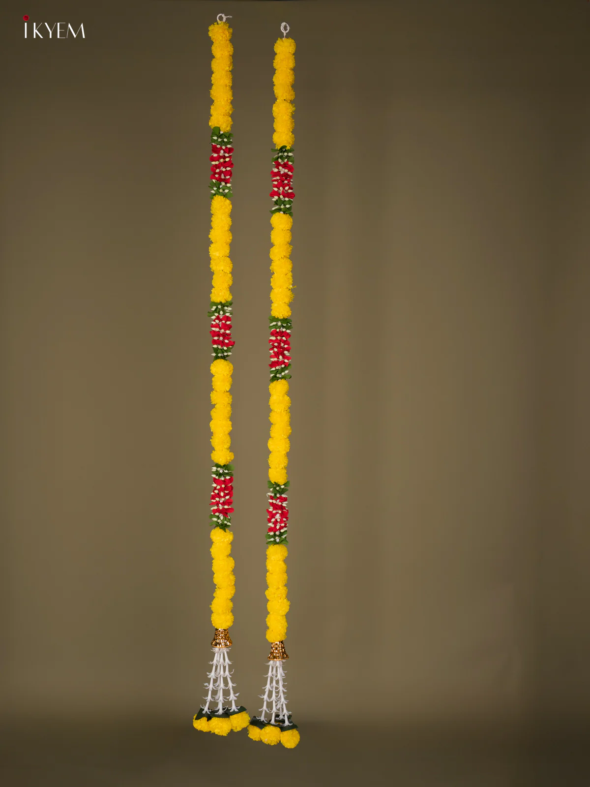 Artificial flowers Toran - red with yellow - 58 Inch - KG04128