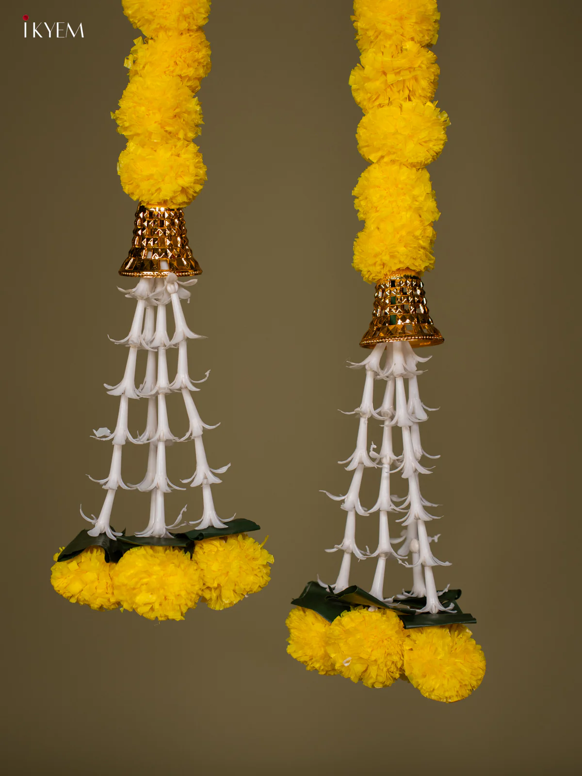 Artificial flowers Toran - red with yellow - 58 Inch - KG04128 - Image 4