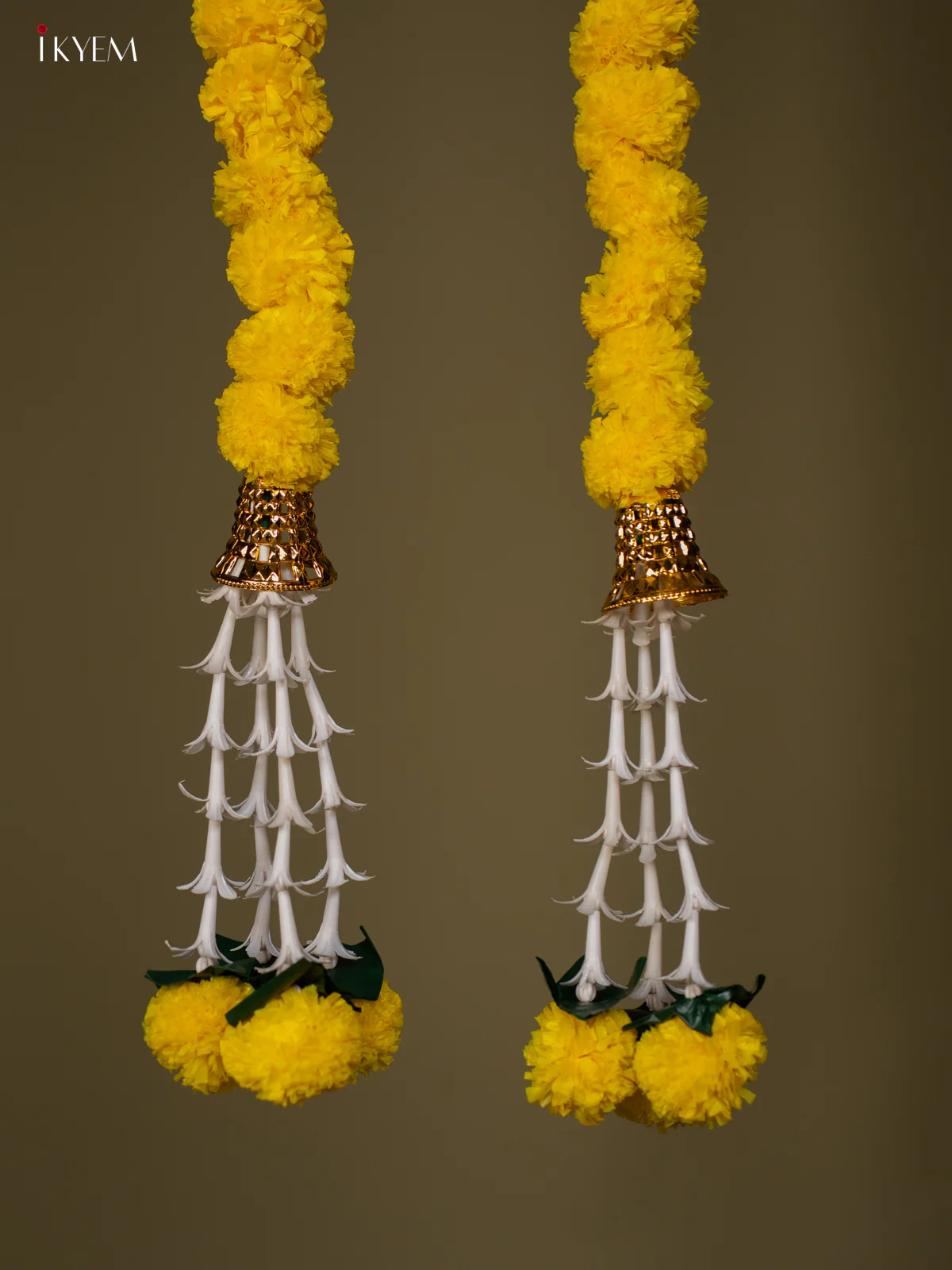 Artificial flowers Toran - orange with yellow - 58 Inch - KG04129 - Image 4