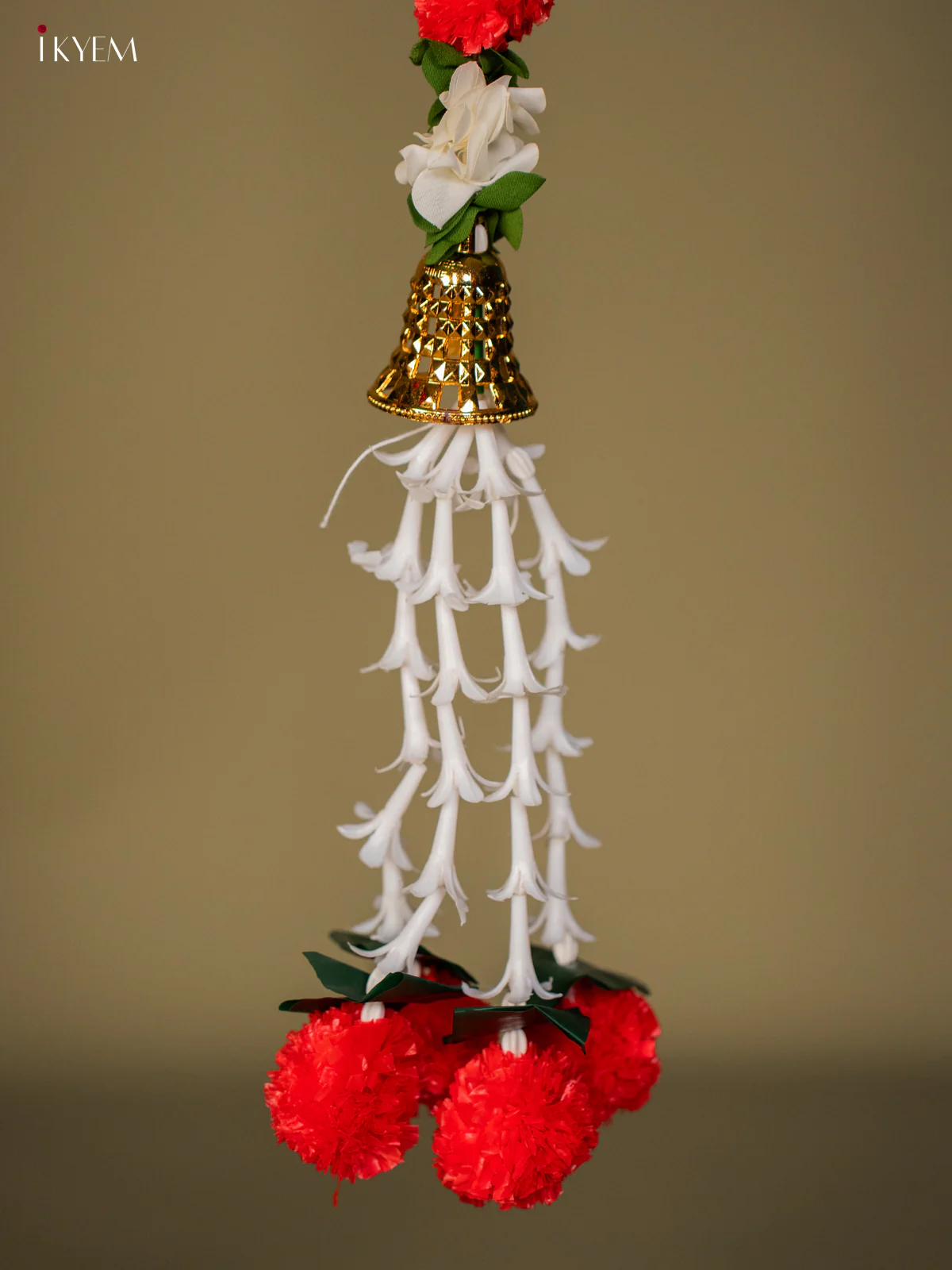 Artificial flowers Toran - red with white - 58 Inch - KG04134 - Image 4