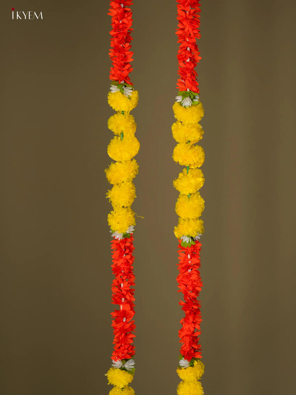 Artificial flowers Toran - yellow with light red - 66 Inch - KG04138 - Image 2