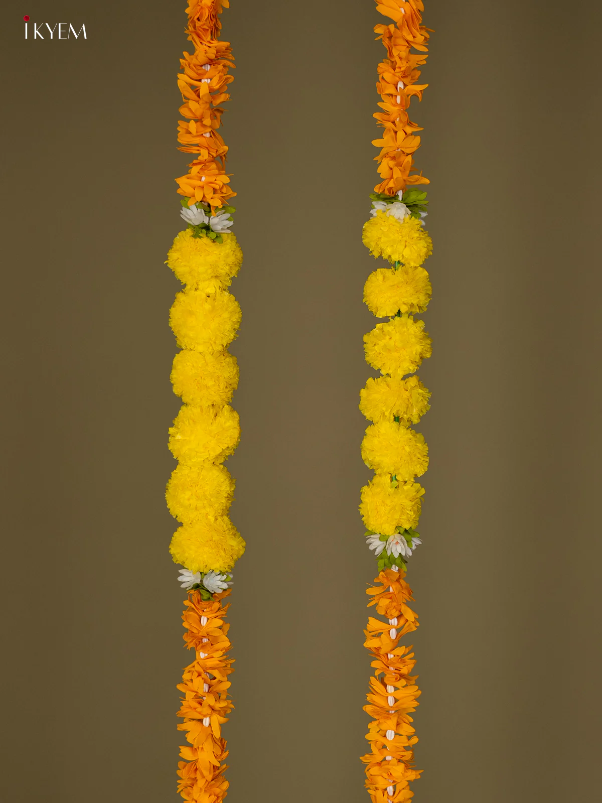 Artificial flowers Toran - yellow with orange - 66 inch - KG04140 - Image 2