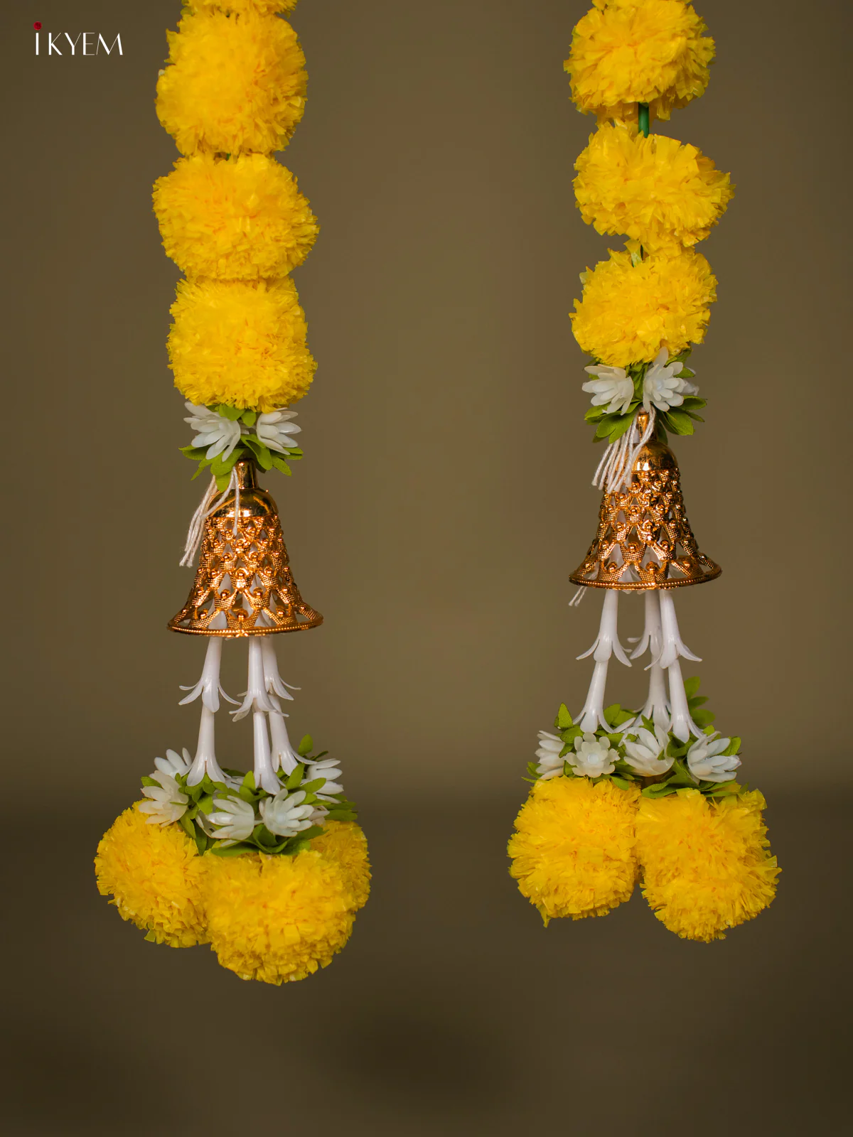 Artificial flowers Toran - yellow with orange - 66 inch - KG04140 - Image 4