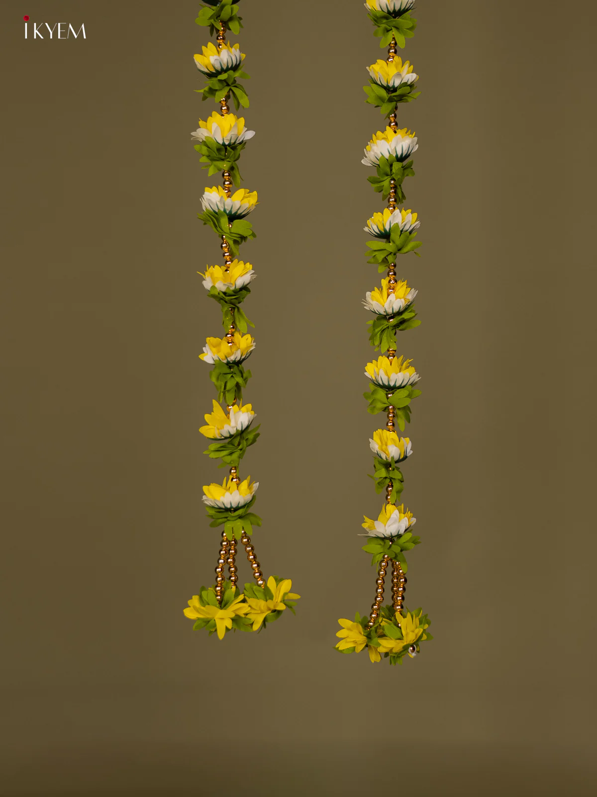 Artificial flowers Toran - yellow with white - 60 Inch - KG04142 - Image 3