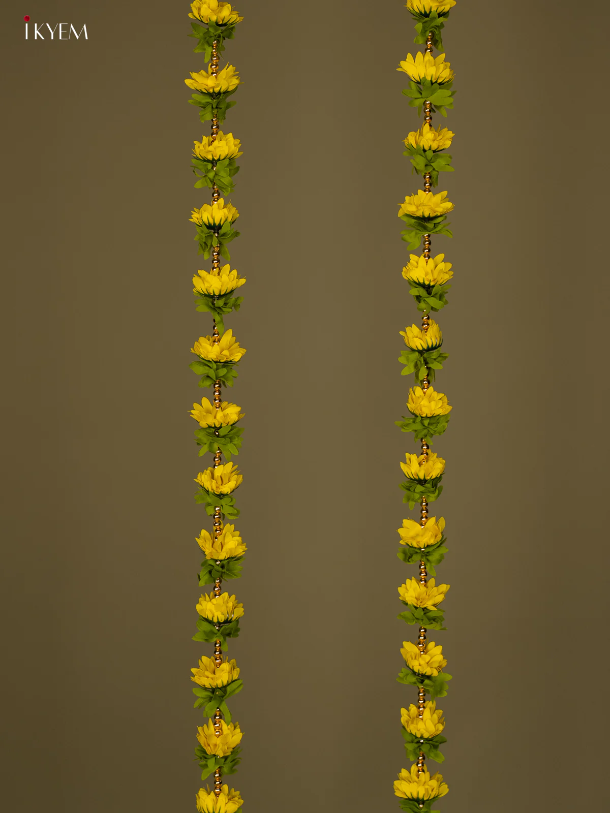 Artificial flowers Toran - green with yellow - 60 Inch - KG04145 - Image 2