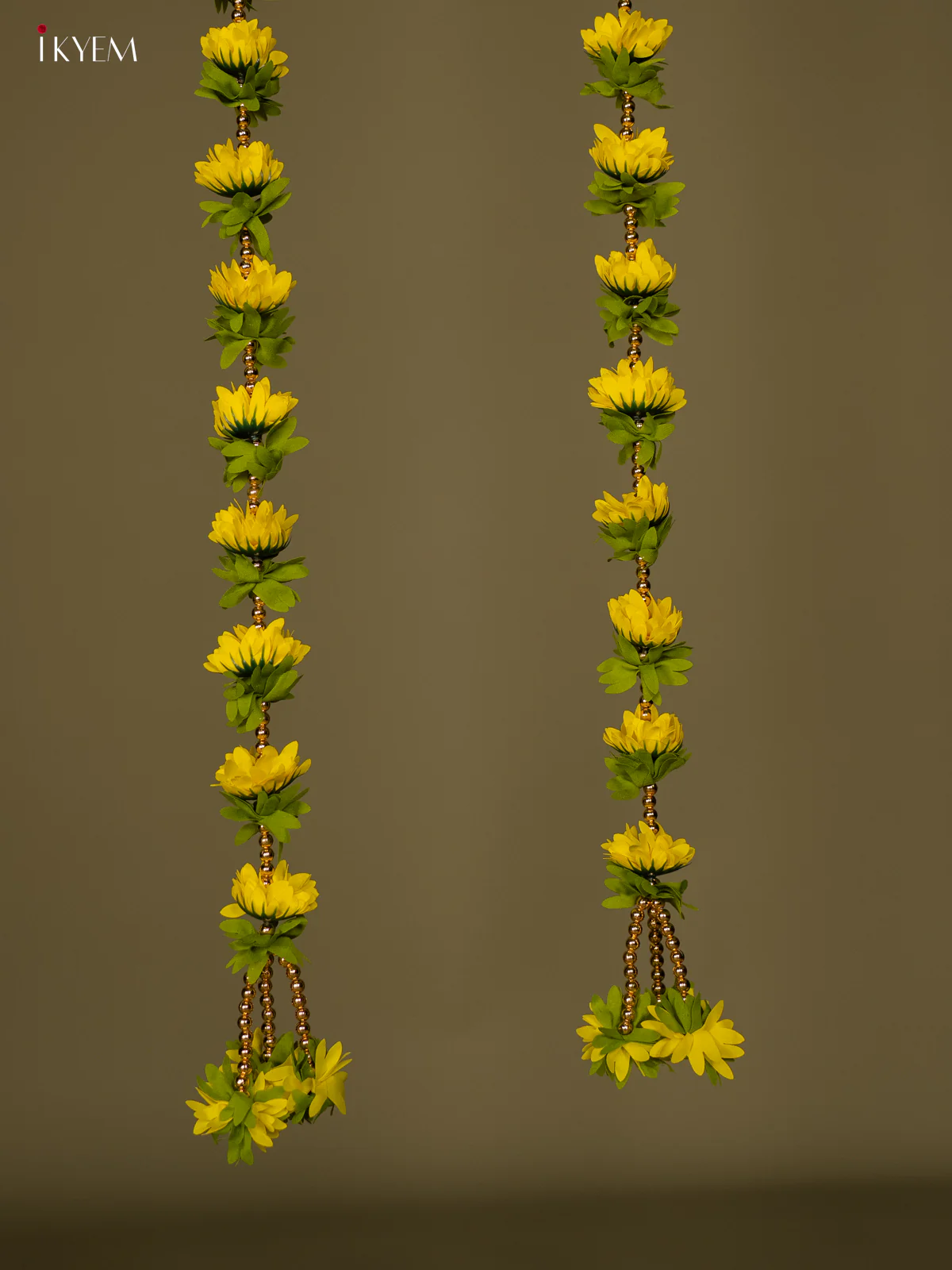 Artificial flowers Toran - green with yellow - 60 Inch - KG04145 - Image 3