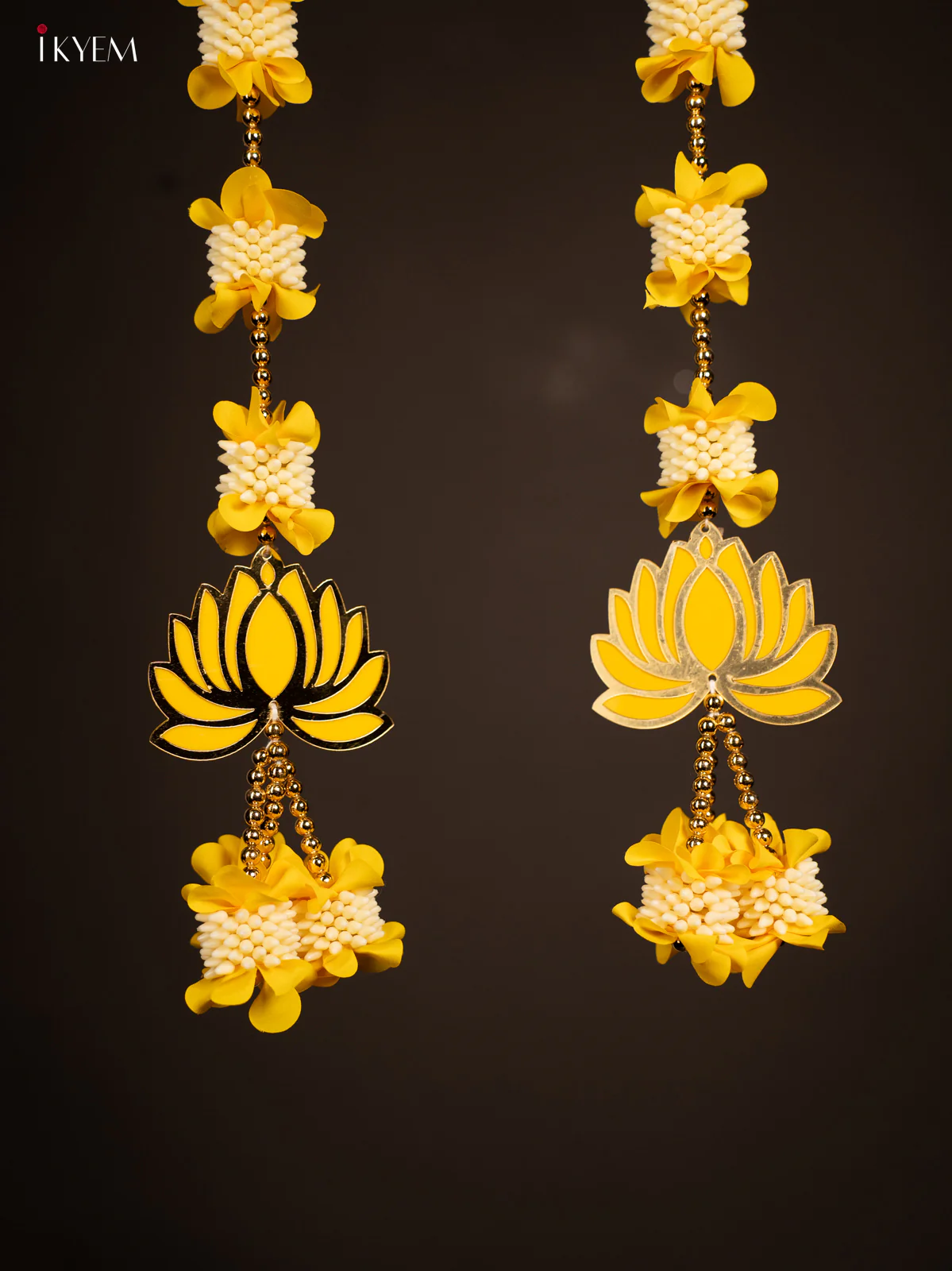 Artificial flowers Toran - yellow with white - 33 Inch - KG04147 - Image 2