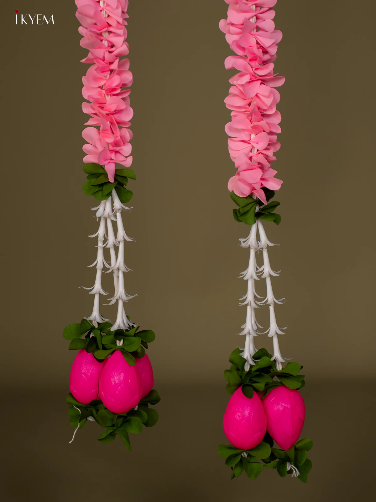 Artificial flowers Toran - light pink with green - 58 Inch - KG04158 - Image 2