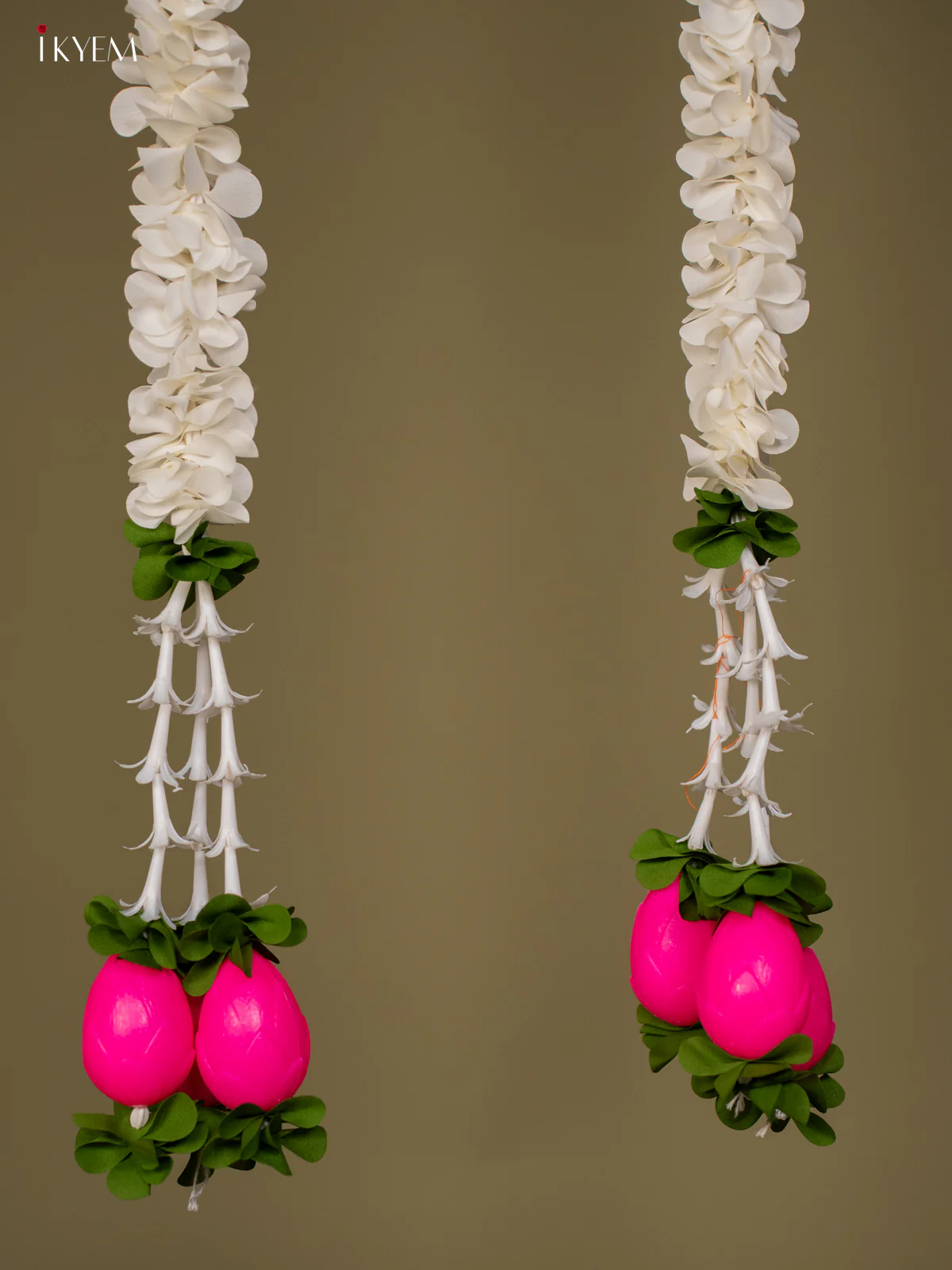 Artificial flowers Toran - white with pink - 58 Inch - KG04160 - Image 4