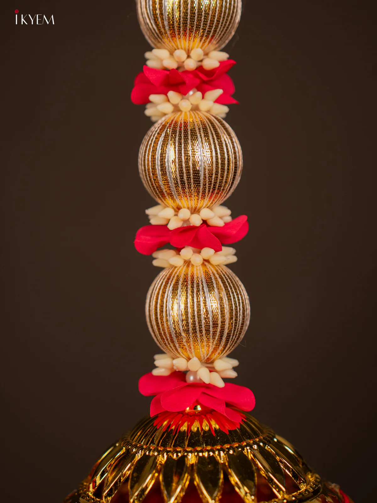 Artificial flowers Toran - gold with dark pink - 27 Inch - KG04162 - Image 4