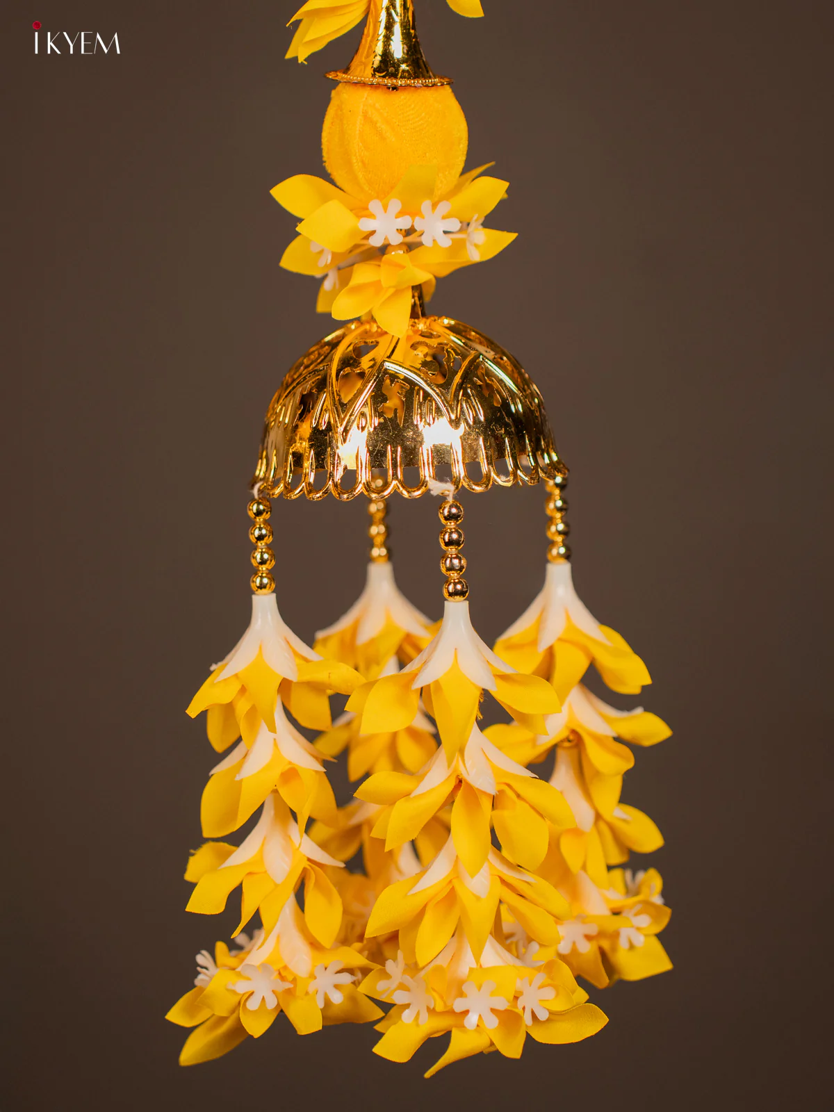 Artificial flowers Toran - Yellow with white - 38 Inch - KG04168 - Image 2