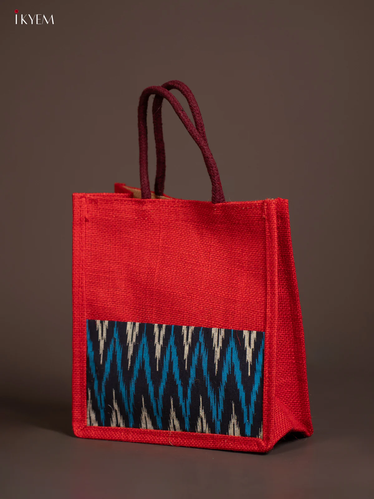 Jute Kalamkari Bag - Red - Image 3