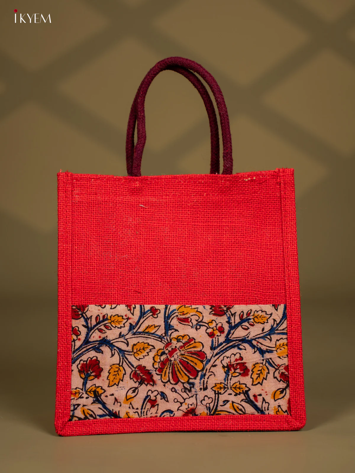 Jute Kalamkari Bag - Red