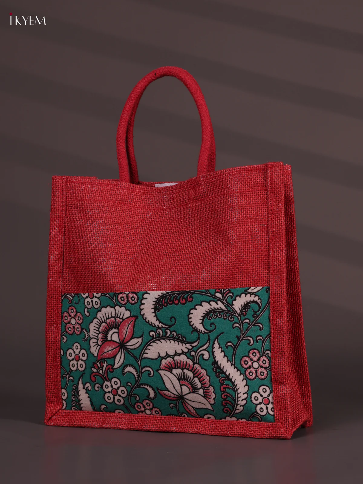 Jute Kalamkari Bag - Red - KG04198 - Image 2
