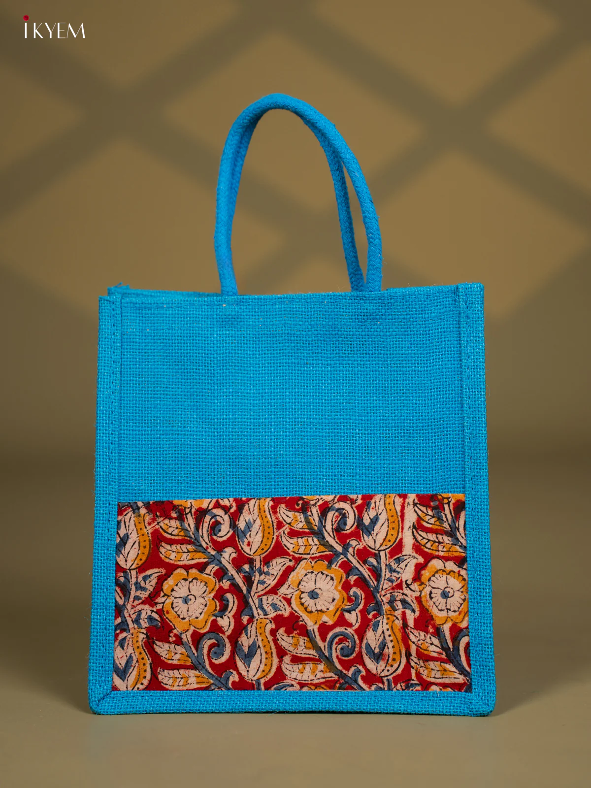 Jute Kalamkari Bag - Blue