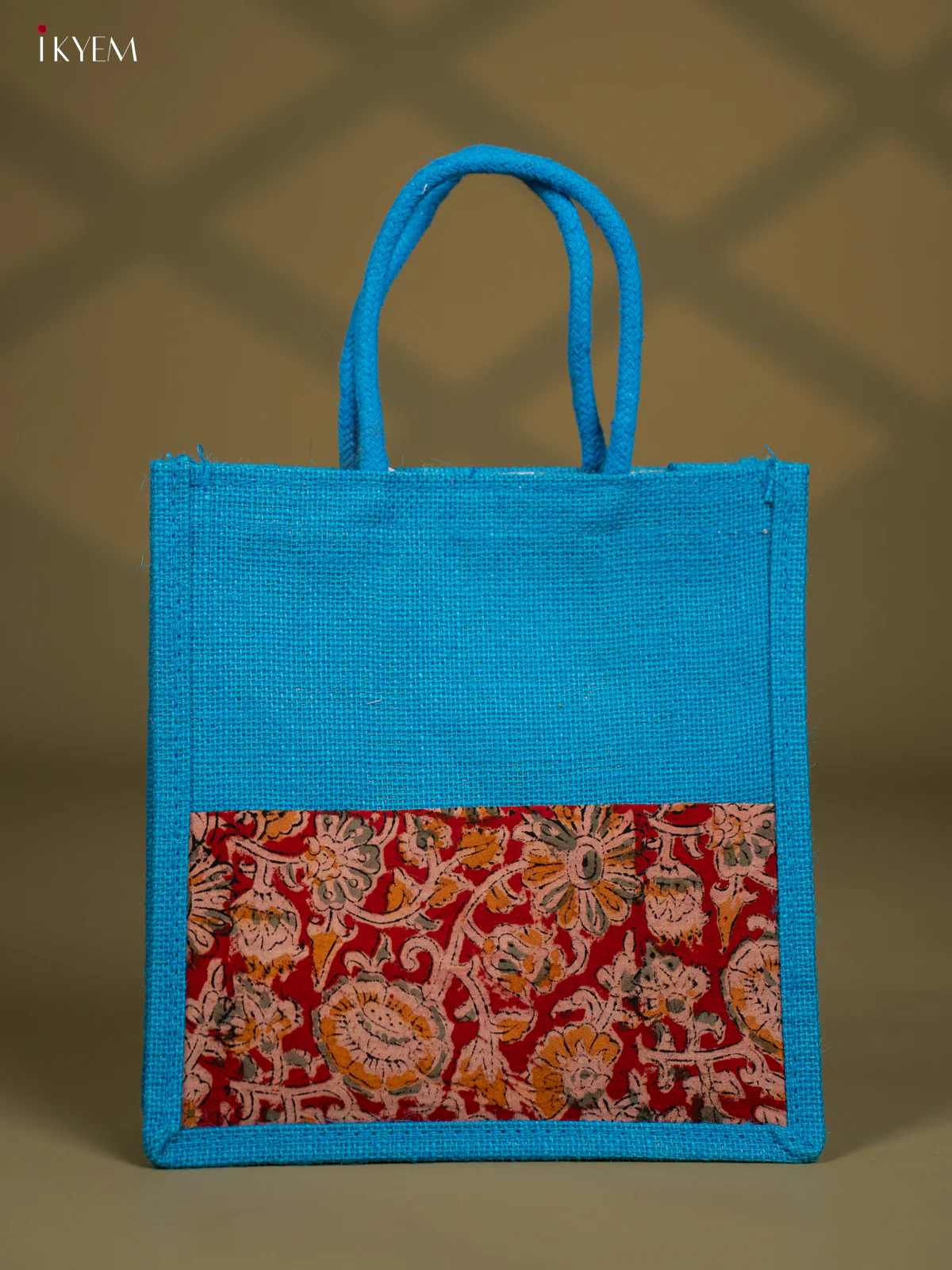 Jute Kalamkari Bag - Blue