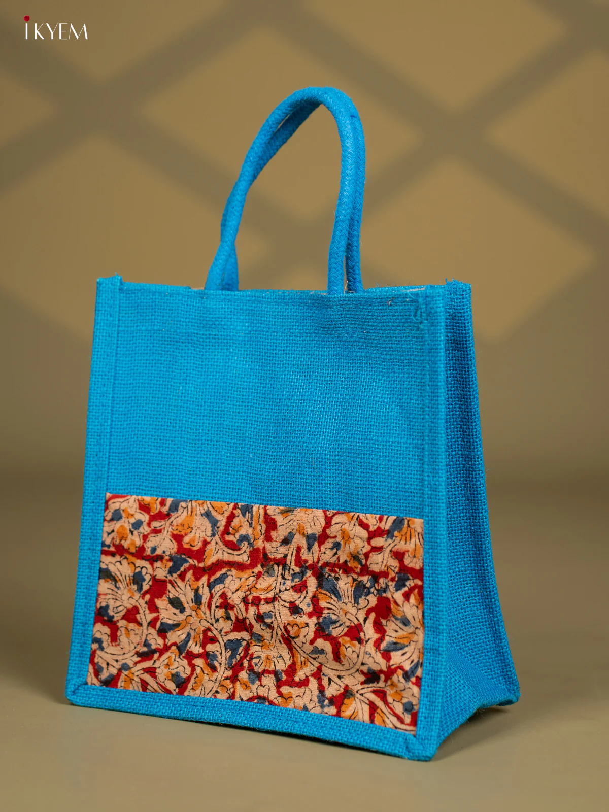 Jute Kalamkari Bag - Blue - Image 2