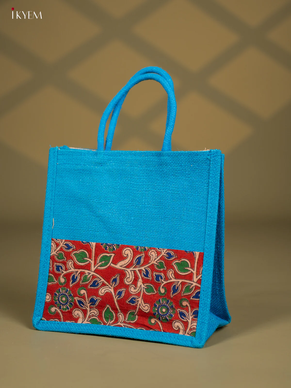 Jute Kalamkari Bag - Blue - Image 3