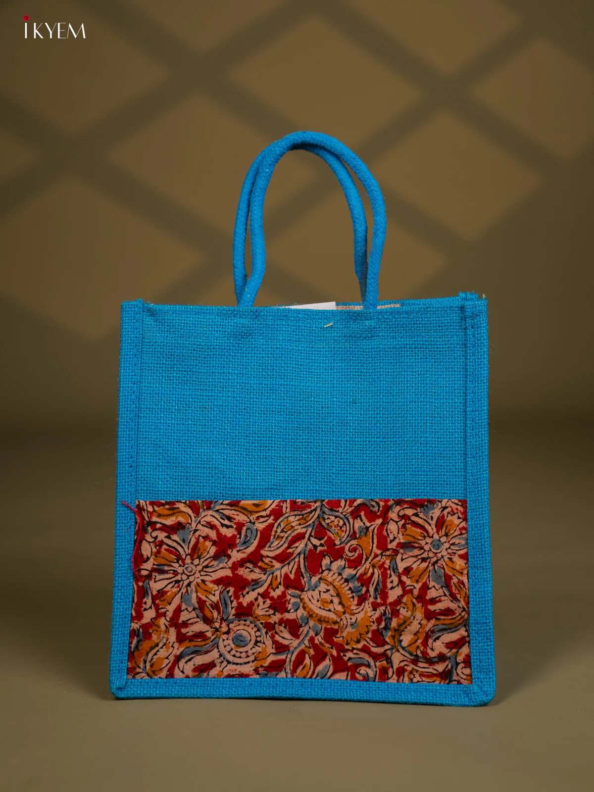 Jute Kalamkari Bag - Blue
