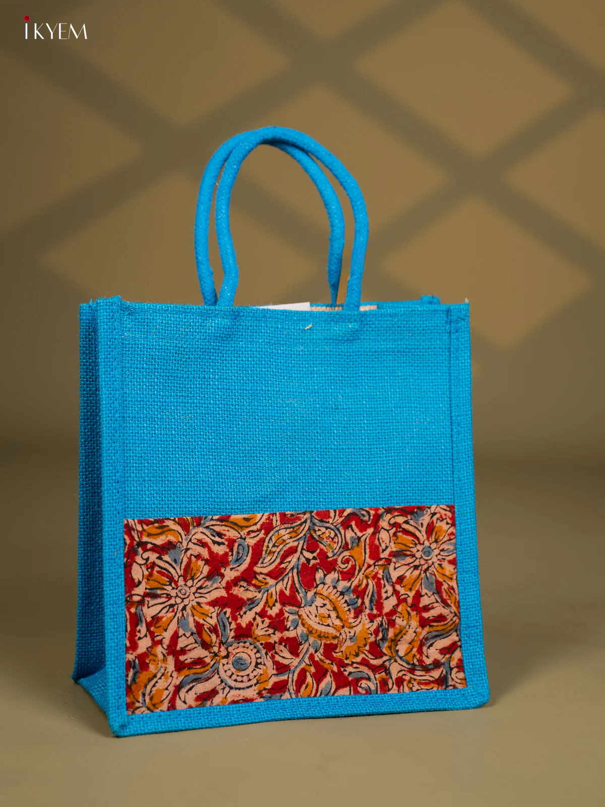 Jute Kalamkari Bag - Blue - Image 2