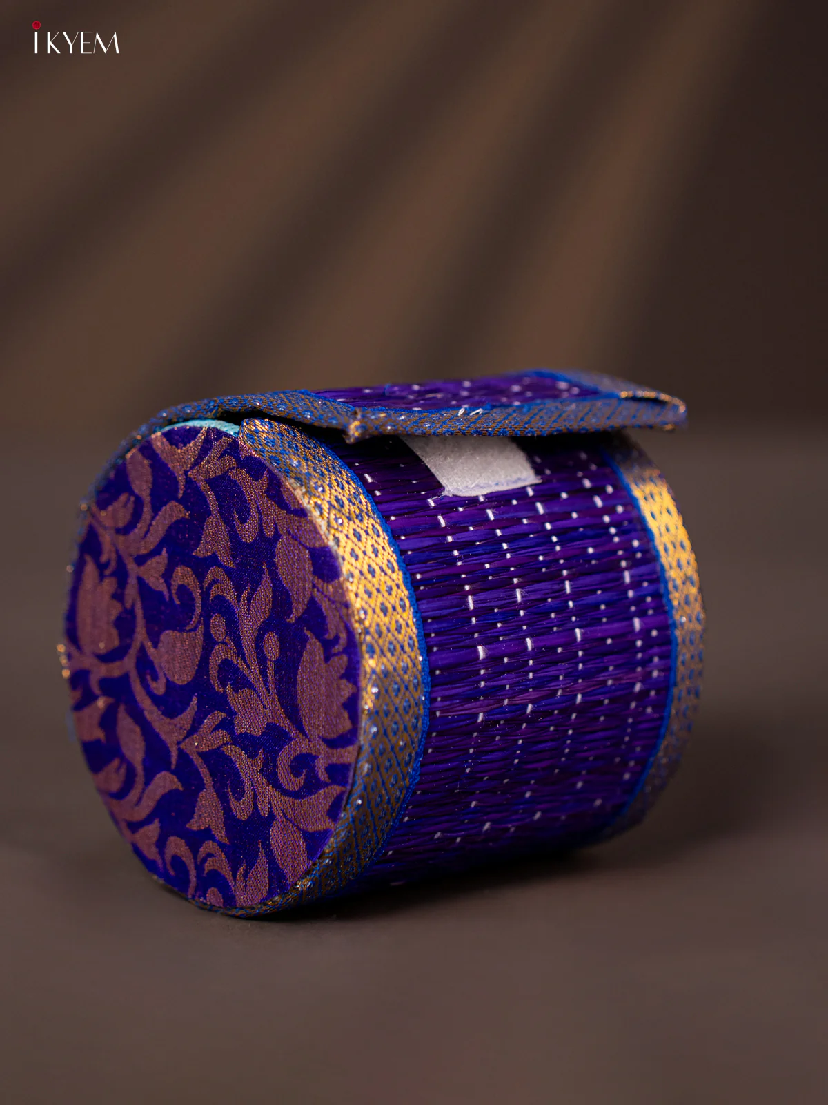 Dark blue Raw Silk with korai Bangle box - KG16131 - Image 2