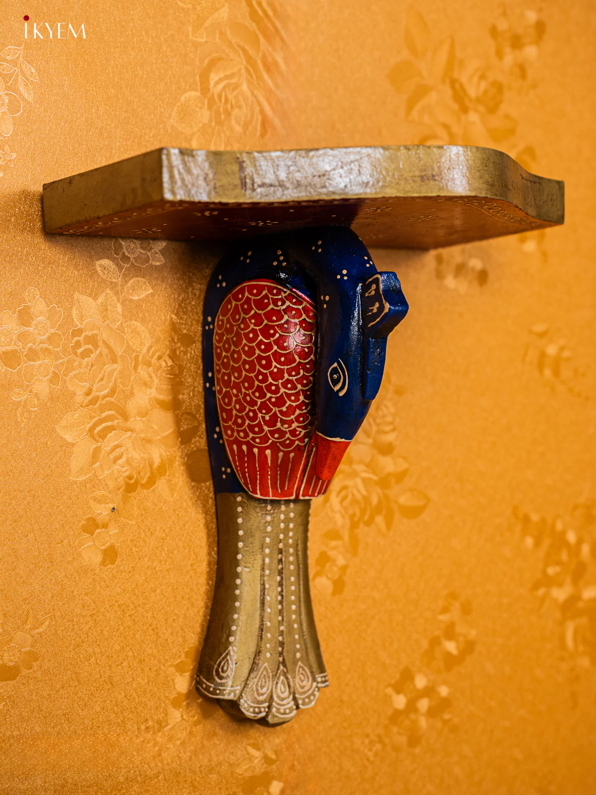 Wooden Peacock Wall Shelf - Image 2