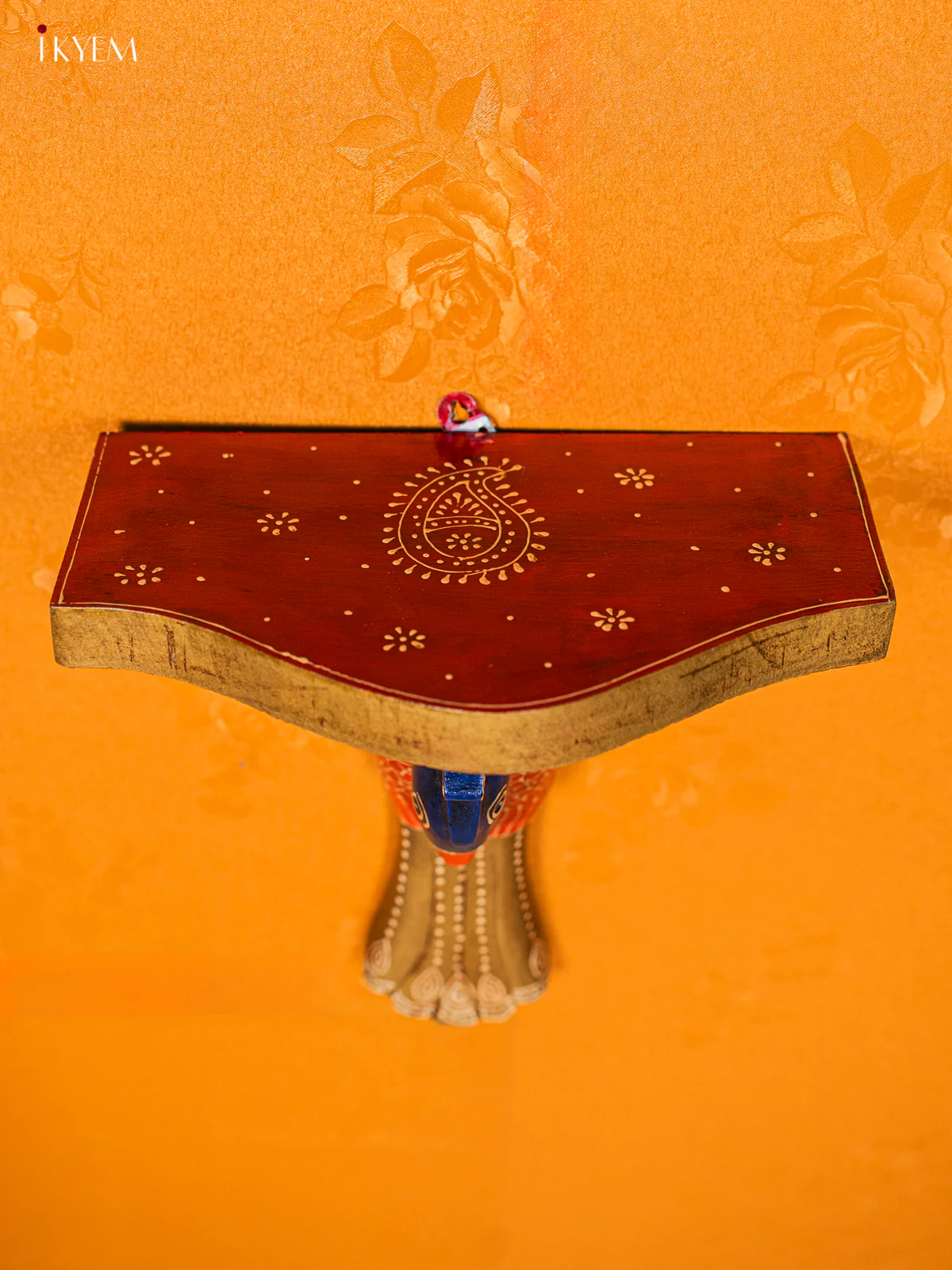 Wooden Peacock Wall Shelf - Image 3